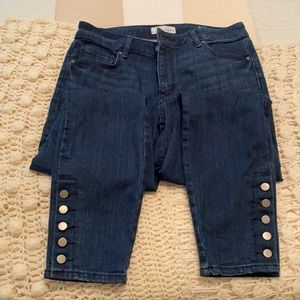 Button detail Curvy Straight Dark Blue Jeans